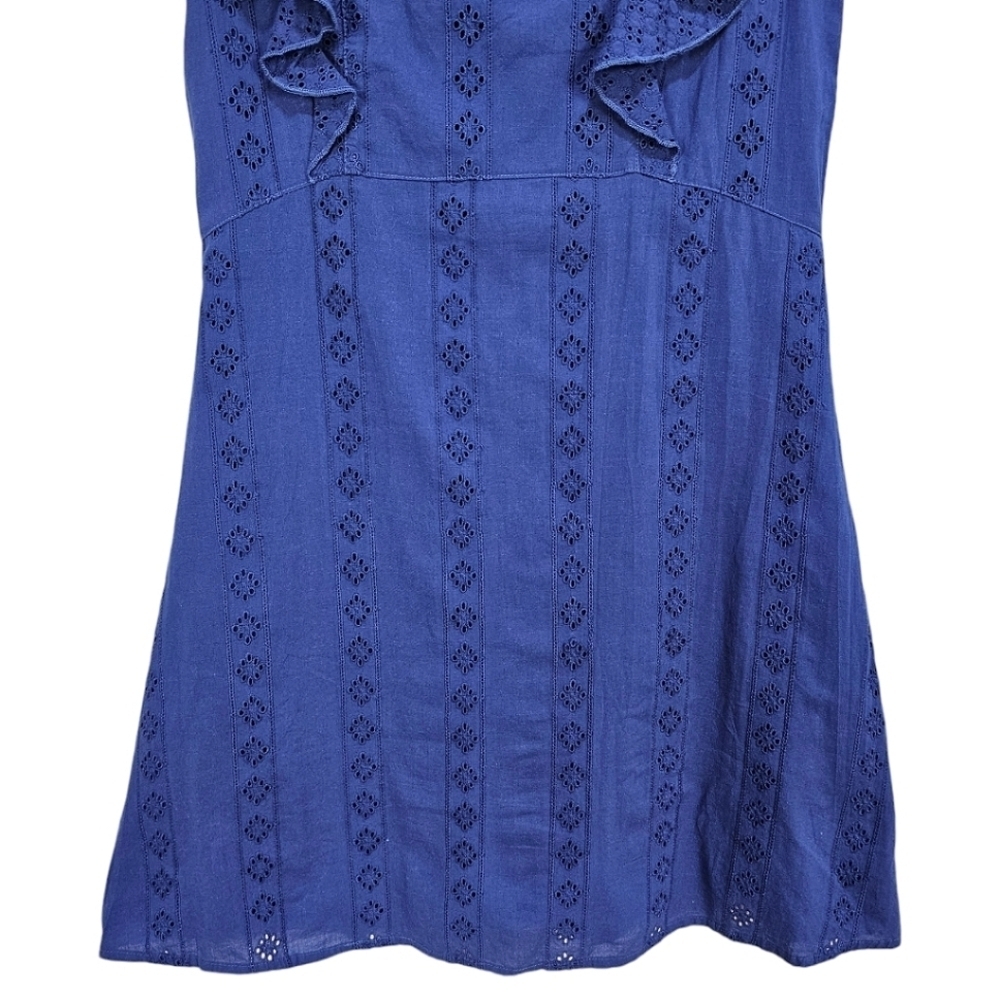 Cabana Life Navy Eyelet UPF 50+ Flutter Sleeve Mini Dress Size XS Beachy NWT - Picture 11 of 15